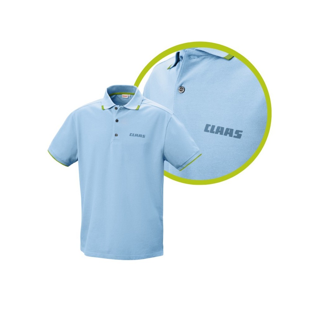 CLAAS koszulka Polo z kołnierzykiem męska BŁĘKITNA