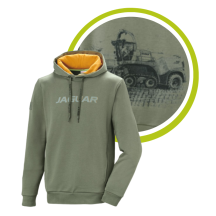 Bluza zielona z kapturem z SIECZKARNIĄ CLAAS JAGUAR
