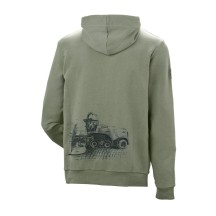 Bluza zielona z kapturem z SIECZKARNIĄ CLAAS JAGUAR