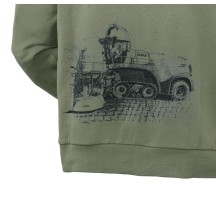Bluza zielona z kapturem z SIECZKARNIĄ CLAAS JAGUAR