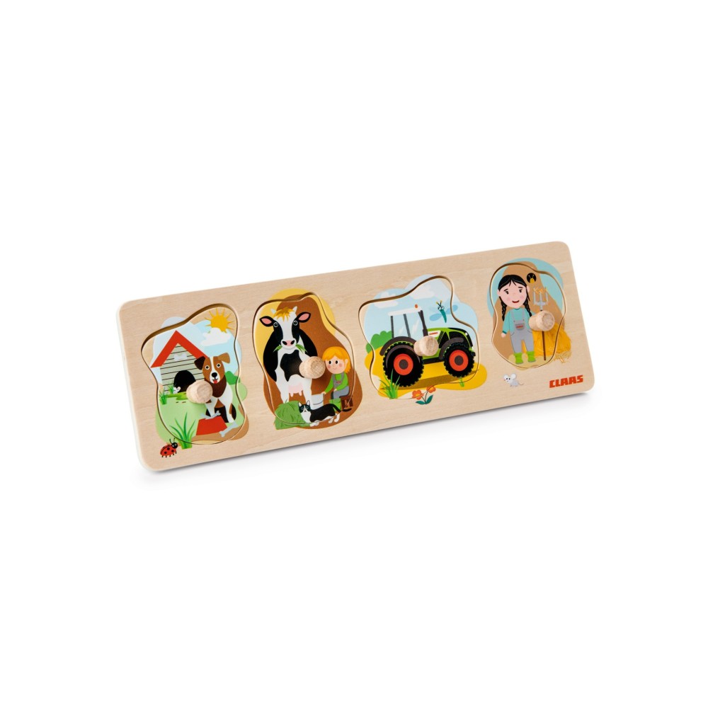 Claas drewniane puzzle z ciągnikiem Moja Farma Goki Claas drewniane puzzle z ciągnikiem Moja Farma Goki