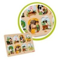 Claas drewniane puzzle z ciągnikiem Moja Farma Goki