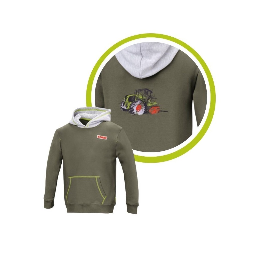 CLAAS bluza dziecięca z kapturem z ciągnikiem AXION z traktorem